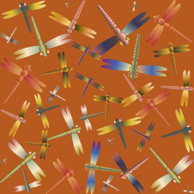 Dekoratif renkli seamless modeli ile şirin yusufçuk