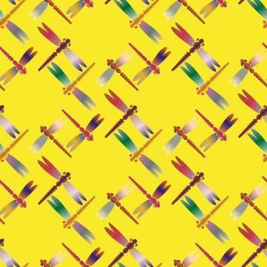 Dekoratif renkli seamless modeli ile şirin yusufçuk