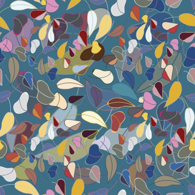 sonbahar yaprakları seamless modeli, vektör çizim 