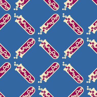 Kimya test tüpleri parlak arka plan üzerinde. Seamless modeli.