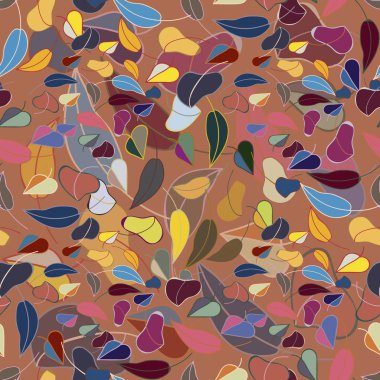 sonbahar yaprakları seamless modeli, vektör çizim 