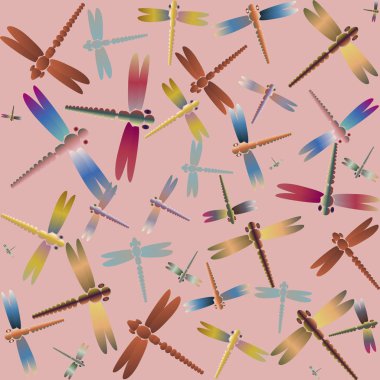 Dekoratif renkli seamless modeli ile şirin yusufçuk