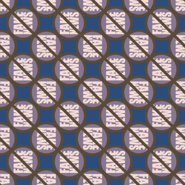 Logo sahte haberlerle kavramsal seamless modeli. İnsanlığın küresel sorunları.