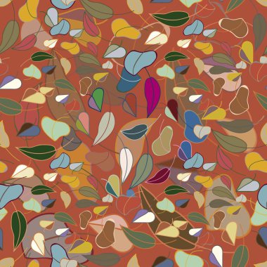 sonbahar yaprakları seamless modeli, vektör çizim 