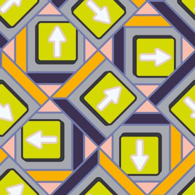 Ok düğmeleri ile Dikişsiz soyut desen