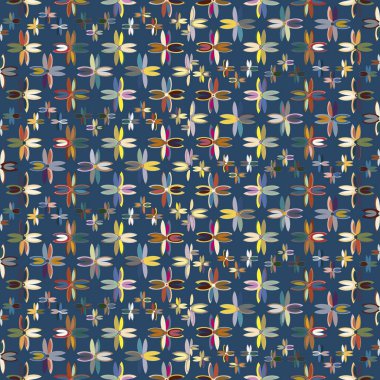 Çiçekler, vektör çizim ile çok renkli geometrik seamless modeli 