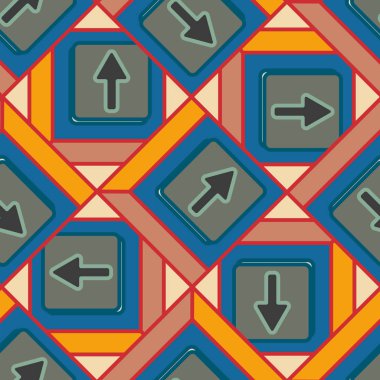 Ok düğmeleri ile Dikişsiz soyut desen