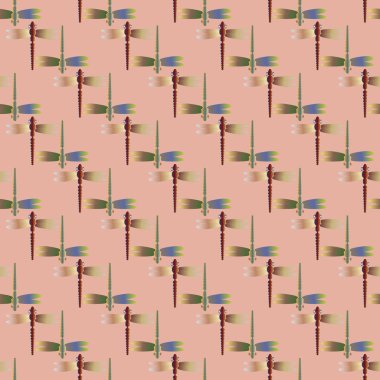 Dekoratif renkli seamless modeli ile şirin yusufçuk