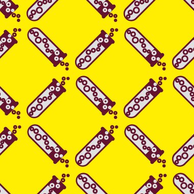 Kimya test tüpleri parlak arka plan üzerinde. Seamless modeli.