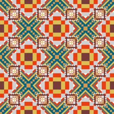 Geometrik etnik desen sorunsuz tasarım arka plan veya duvar kağıdı için