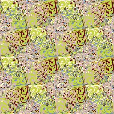 Soyut Dikişsiz renkli desen, vektör çizim