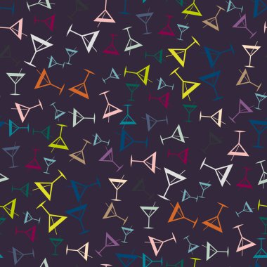 Tropik kokteyller renkli seamless modeli