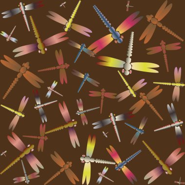 Dekoratif renkli seamless modeli ile şirin yusufçuk