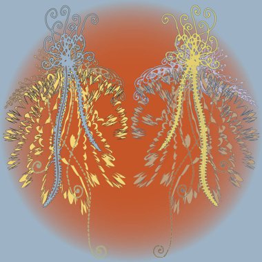 Yeni tasarım çalışmaları için el yapımı doodle ile soyut desen.