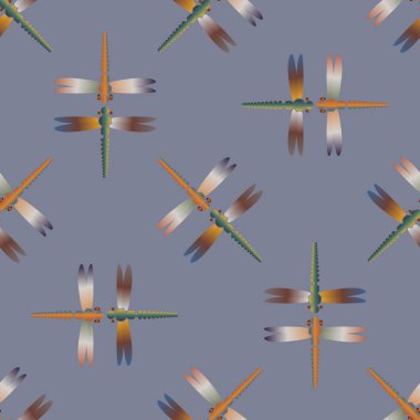 Dekoratif renkli seamless modeli ile şirin yusufçuk