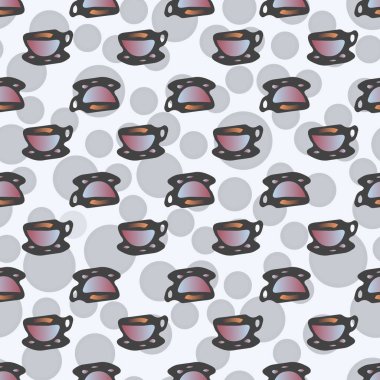 Bardak kahve veya çay arka plan seamless modeli üzerinde noktalı.