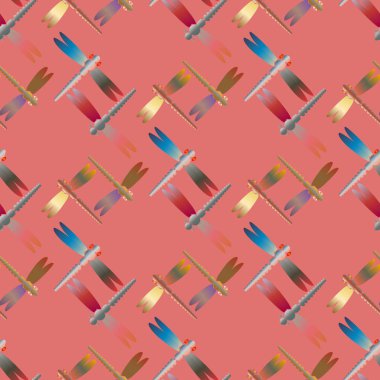 Dekoratif renkli seamless modeli ile şirin yusufçuk