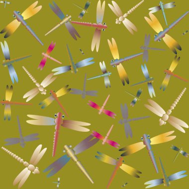 Dekoratif renkli seamless modeli ile şirin yusufçuk