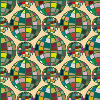 Renk seamless modeli ile işbirliği dünya küre.