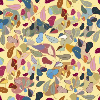 sonbahar yaprakları seamless modeli, vektör çizim 