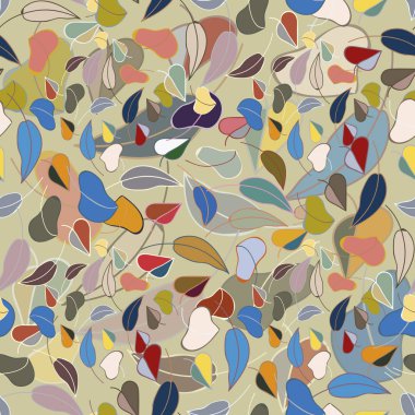 sonbahar yaprakları seamless modeli, vektör çizim 