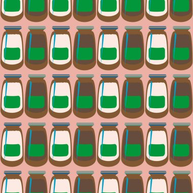 Kavanoz ile rustik ev konserve yeni dikişsiz desen arka planı için.