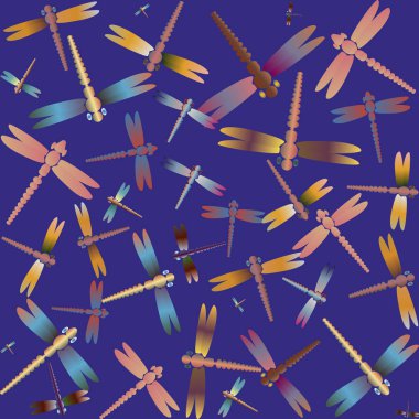 Dekoratif renkli seamless modeli ile şirin yusufçuk