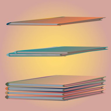 Renkli Notebook yığınları. Vektör çizim