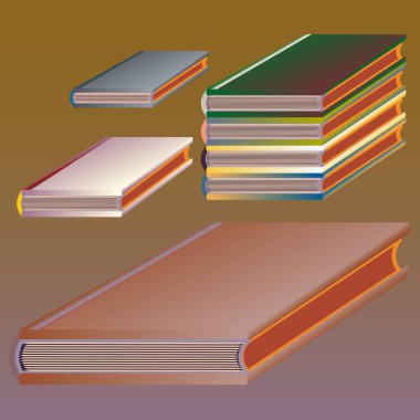 Renkli kitap yığını. Vektör çizim