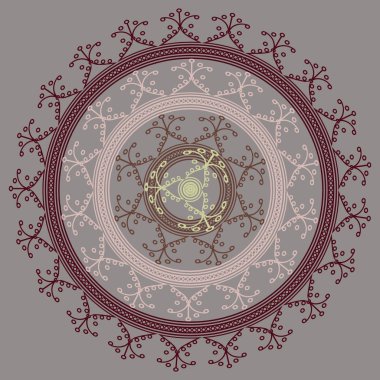 Basit renkli soyut mandala. Parlak dairesel süsleme basit şekiller oluşur. 