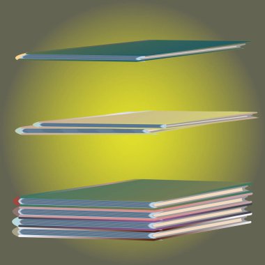 Renkli Notebook yığınları. Vektör çizim