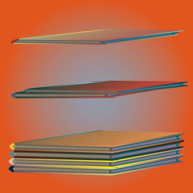 Renkli Notebook yığınları. Vektör çizim