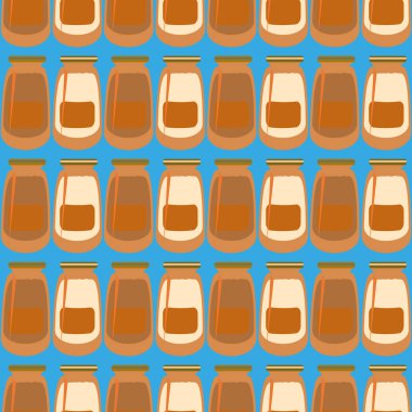 Kavanoz ile rustik ev konserve yeni dikişsiz desen arka planı için.