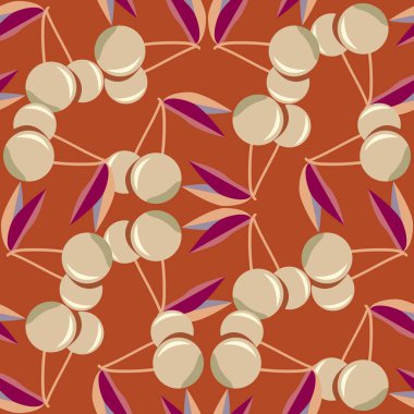 kiraz seamless modeli. Tekstil Ambalaj ve duvar kağıtları için iyi.