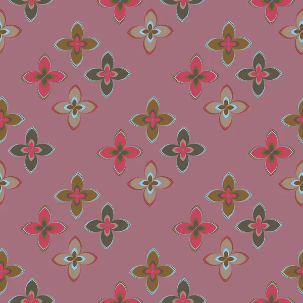 Çiçekler, vektör çizim ile çok renkli geometrik seamless modeli 