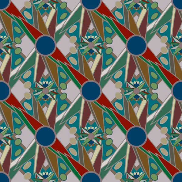 Çiçekler, vektör çizim ile çok renkli geometrik seamless modeli 