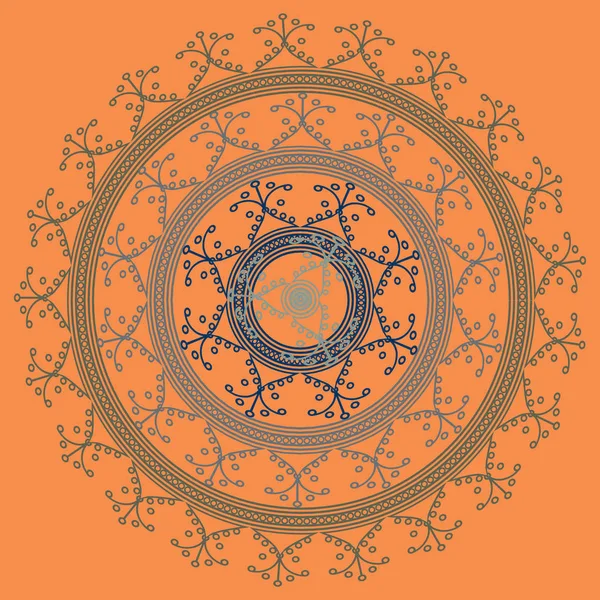 Basit renkli soyut mandala. Parlak dairesel süsleme basit şekiller oluşur. 