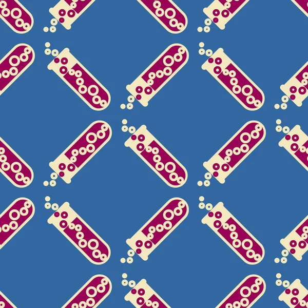 Kimya test tüpleri parlak arka plan üzerinde. Seamless modeli.