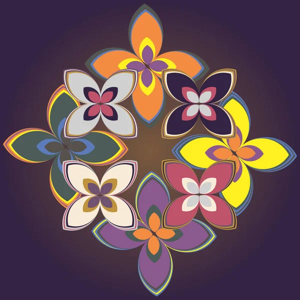 Geometric Floral Icon Vector Illustration — Stock Vector