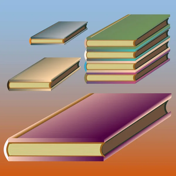 Stapels Van Kleurrijke Boeken Vectorillustratie — Stockvector