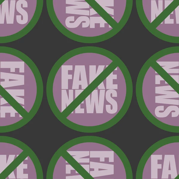 Modello Concettuale Senza Cuciture Con Logo Fake News Problemi Globali — Vettoriale Stock