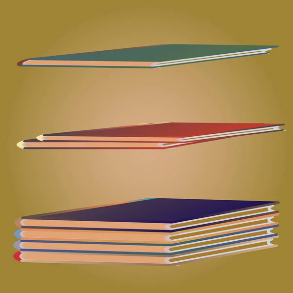 カラフルなノートブックのスタック ベクトル図 — ストックベクタ