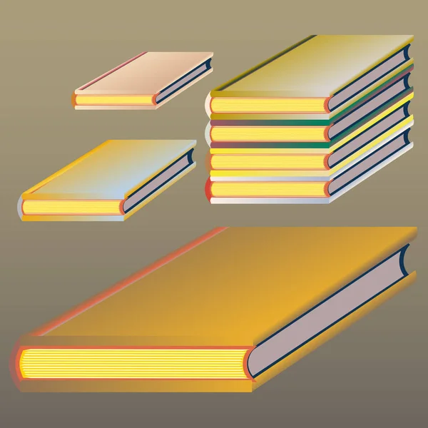 Montones Libros Coloridos Ilustración Vectorial — Vector de stock
