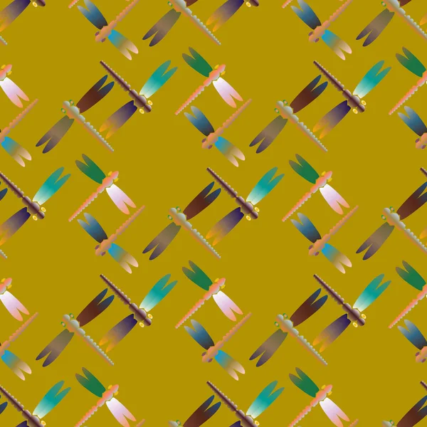 Dekoratif renkli seamless modeli ile şirin yusufçuk