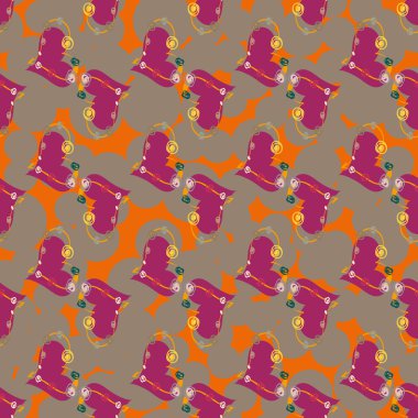 Soyut kalp doodle arka plan için seamless modeli. 