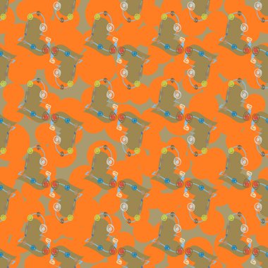 Soyut kalp doodle arka plan için seamless modeli. 