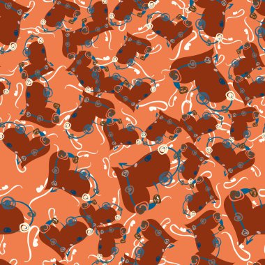 Soyut kalp doodle arka plan için seamless modeli. 