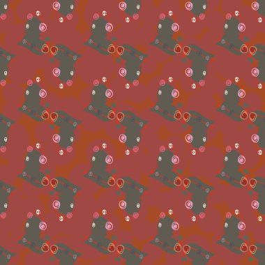 Soyut kalp doodle arka plan için seamless modeli. 