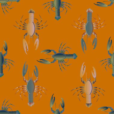 Yaz arka plan ıstakoz, vektör çizim ile 