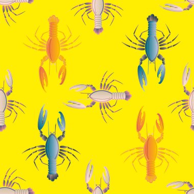 Yaz arka plan ıstakoz, vektör çizim ile 